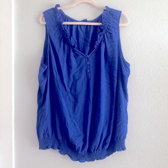 a.n.a Cobalt Blue Rayon Sleeveless Blouse size 3X - Picture 1 of 6